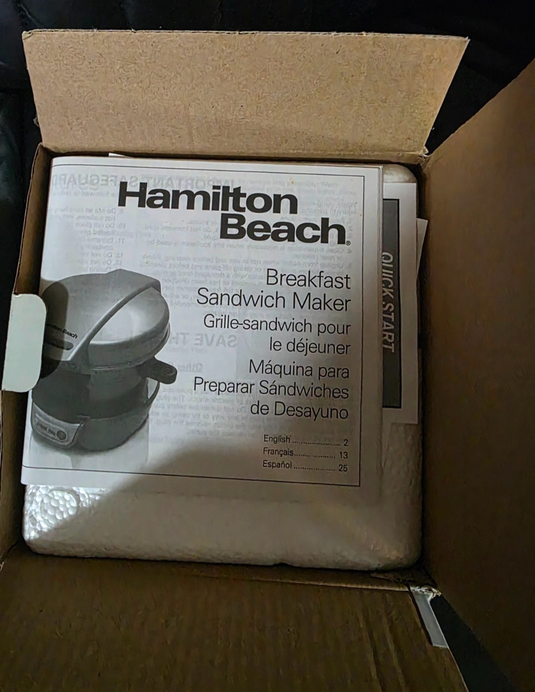 Hamilton Beach (Model 25477) Breakfast Sandwich Maker – Black