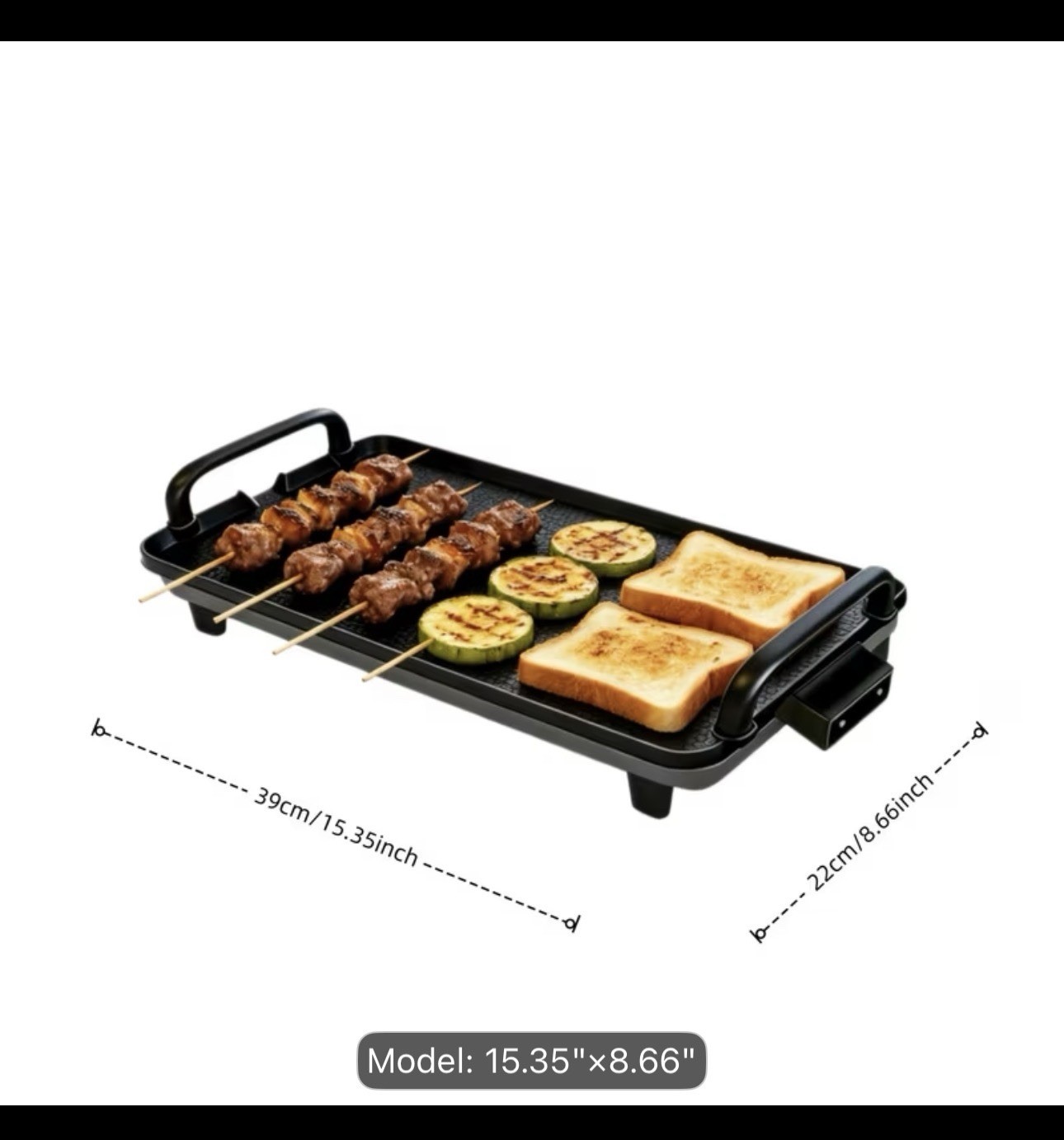 Non Stick Electric Grill & Griddle Indoor BBQ Plate Grill Steaks Small Size