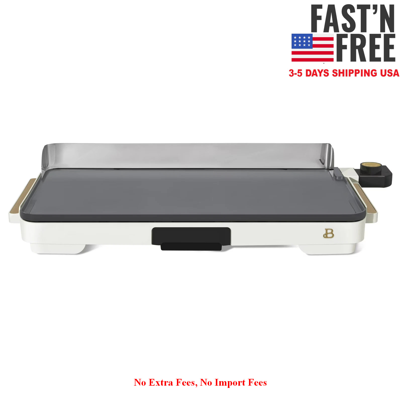 [USA WAREHOUSE] Beautiful Griddle 12×22 with backsplash, White Icing, NEW SALE