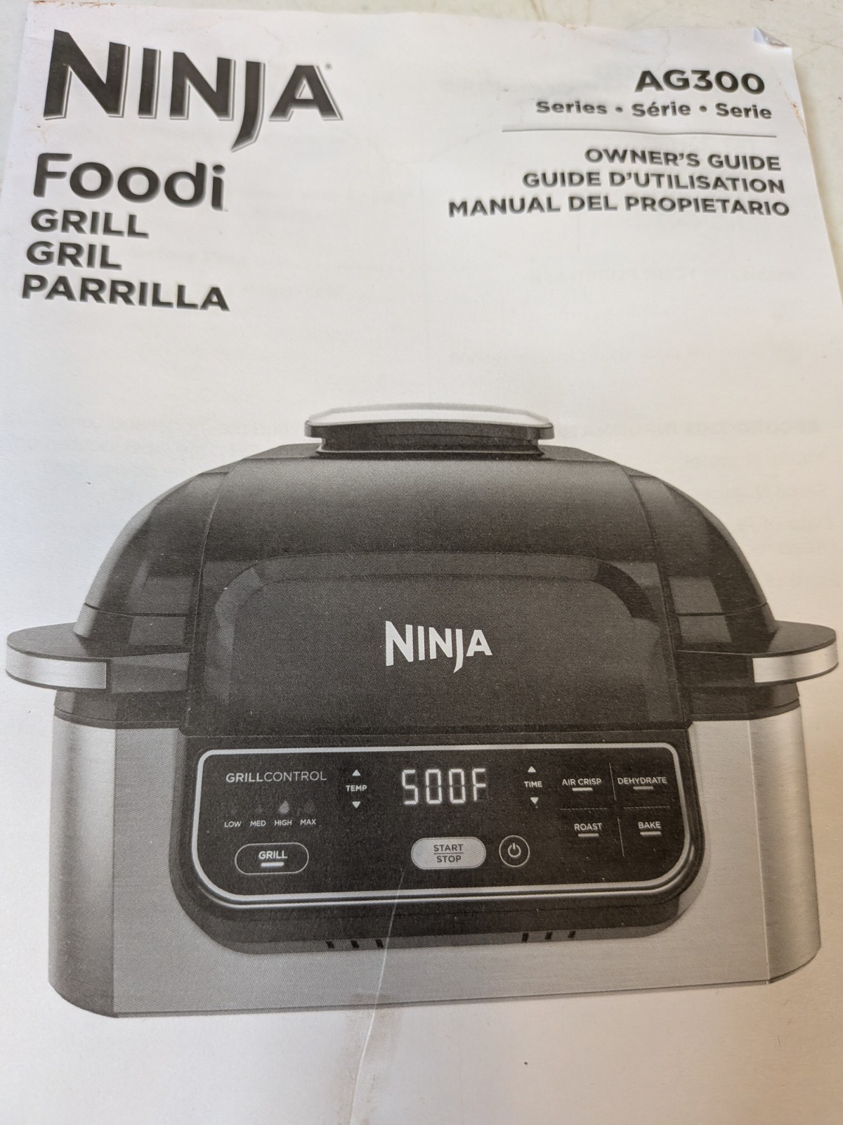 Ninja Foodi 5-in-1 Indoor Grill and Air Fryer – Black/Silver AG302