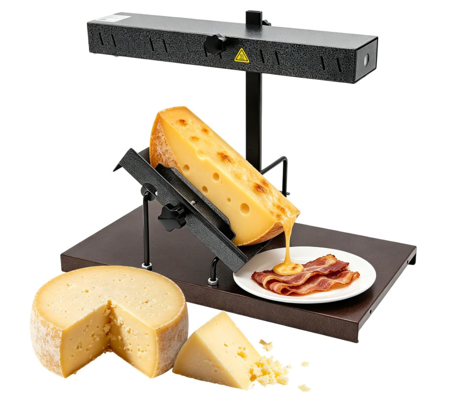 850W Commercial Raclette Cheese Melter, Fast Heat Raclette Half Wheel Cheese for