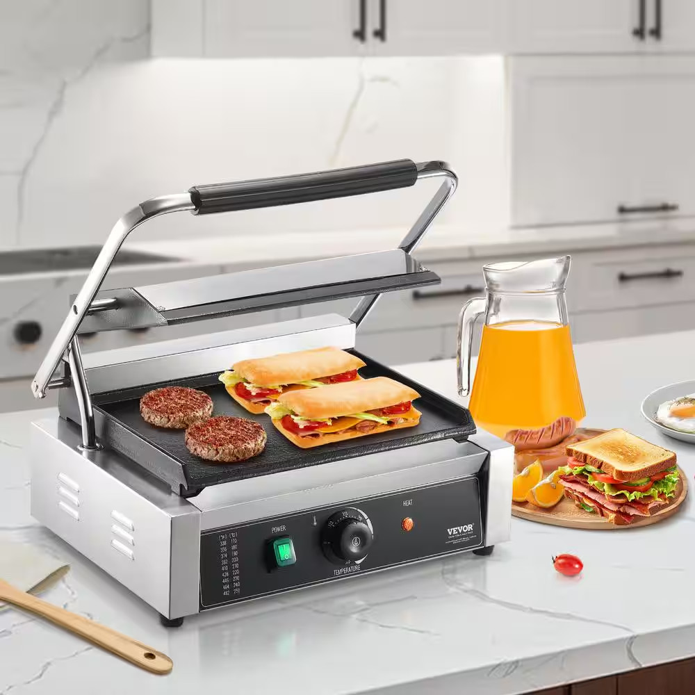 Commercial Panini Grill 1,800 W Small Electric Product Type Sandwich Maker with