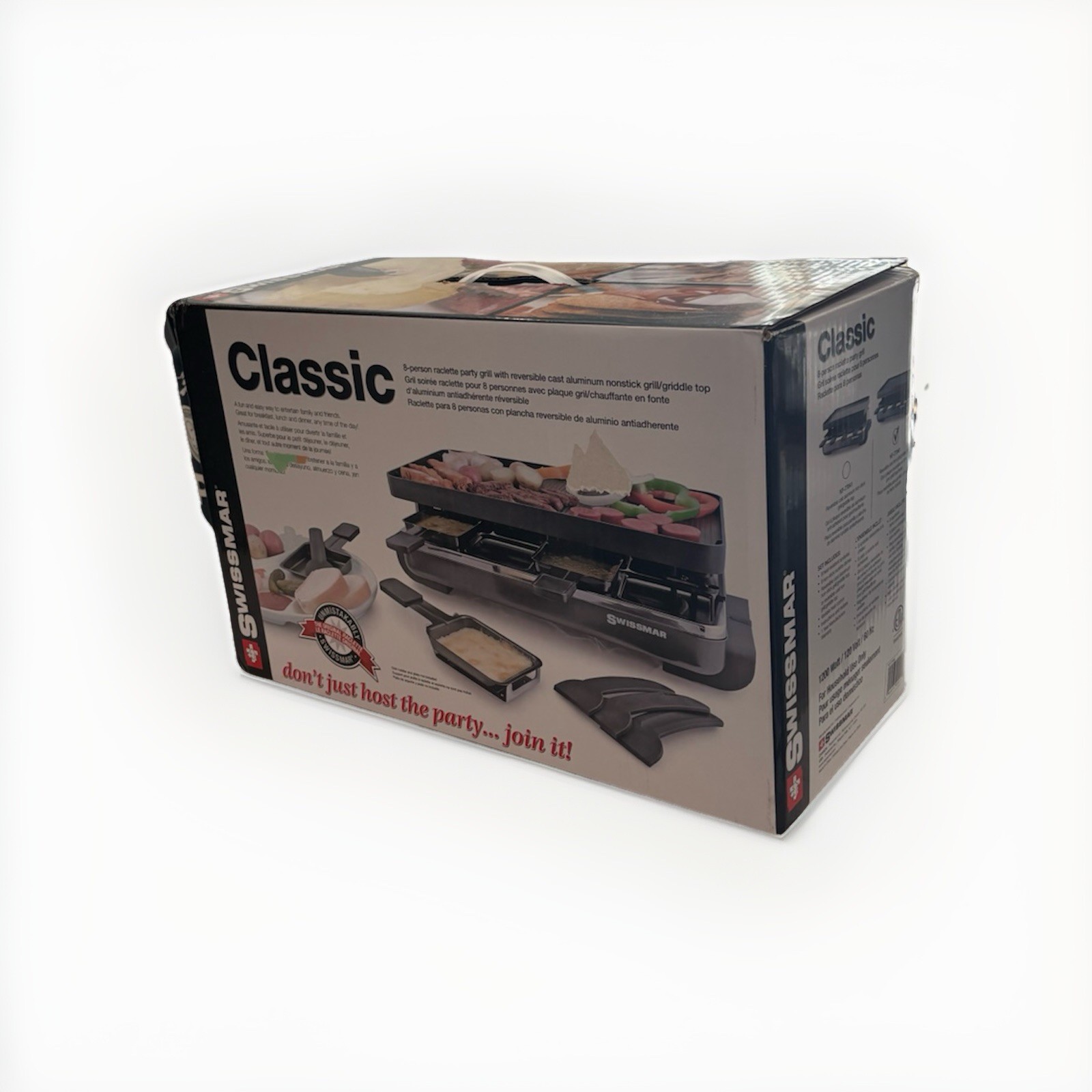 NIB Swissmar Electric 8 Person Raclette Party Grill KF-77041 Classic 1200 W