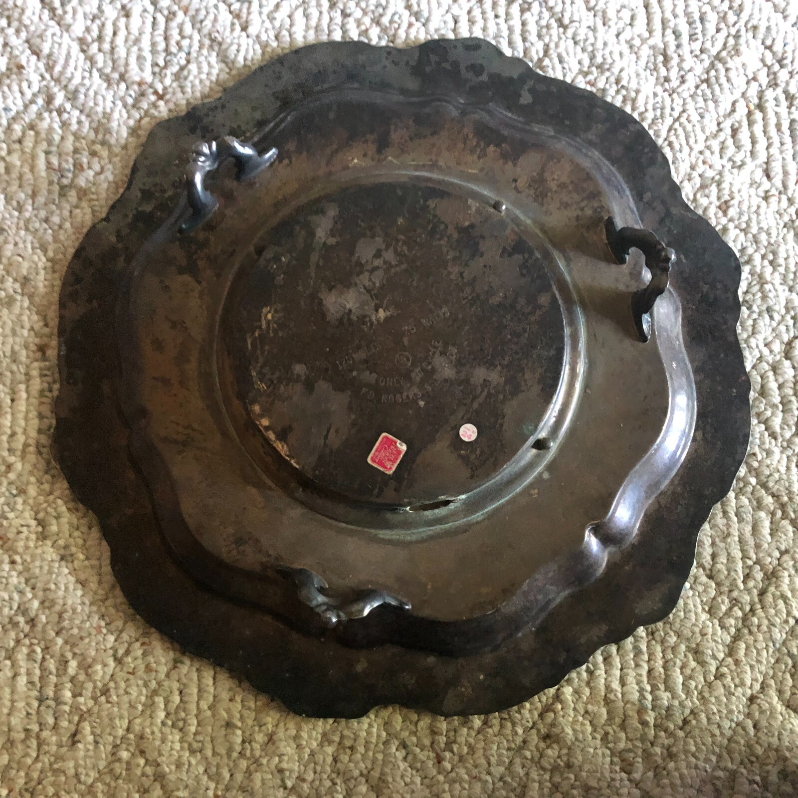 Footed Cocktail Tray Scalloped Platter 7734E FB Rogers Parts No Electric Vintage