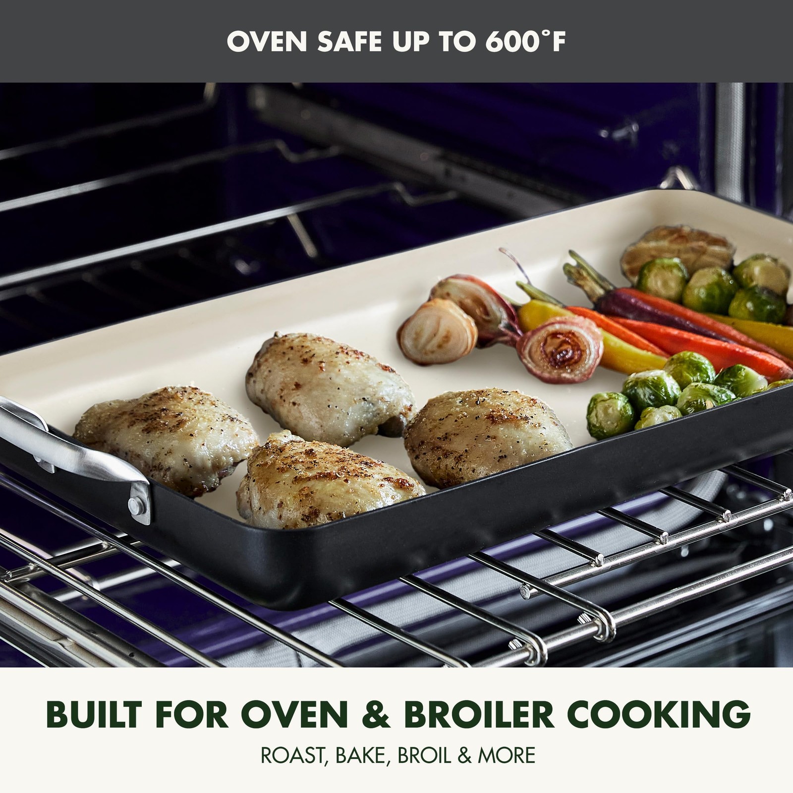 18″ x 11″ Double Burner Griddle Pan, Hard Anodized Healthy Ceramic Nonstick P…