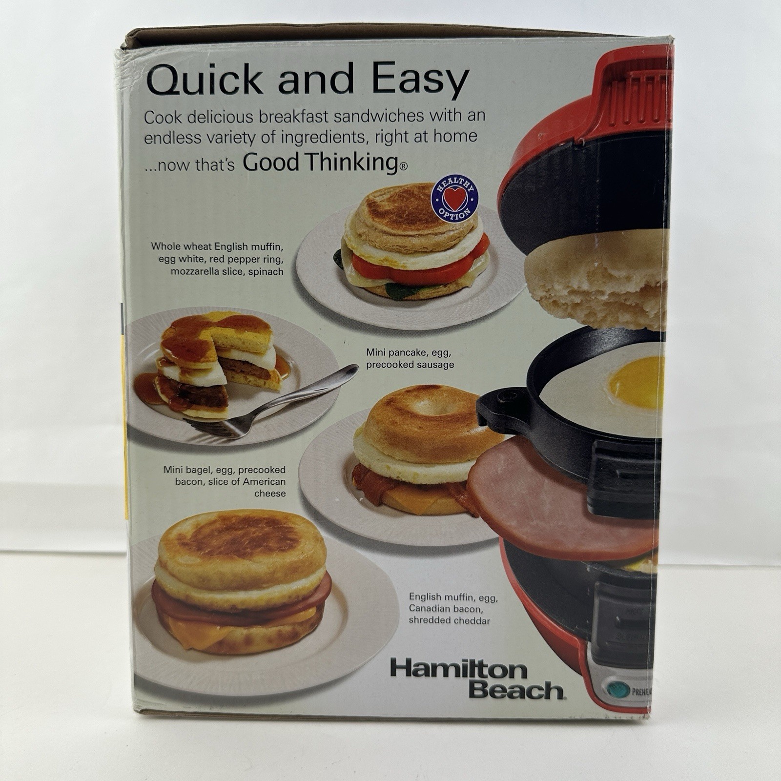 Hamilton Beach Breakfast Sandwich Maker Red 25476 New Open Box