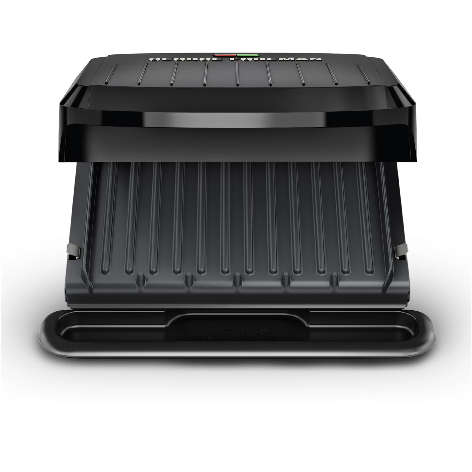 George Foreman 4-Serving Electric Grill & Panini Press Removable Plates Black