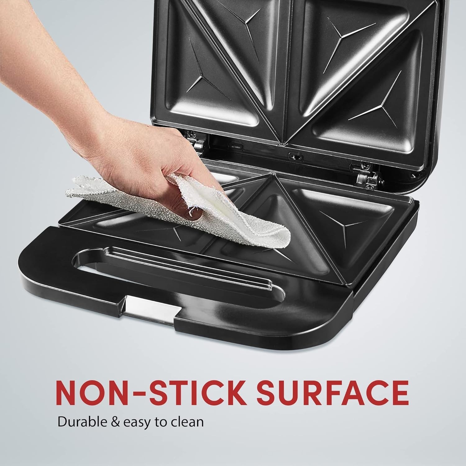 Compact Stainless Steel Sandwich Maker – Perfect for Grilled Cheese & Omelets