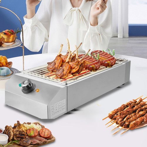 BBQ Electric Searing Grill Smokeless Cooking Griddle Stainless Steel Grill 1800W