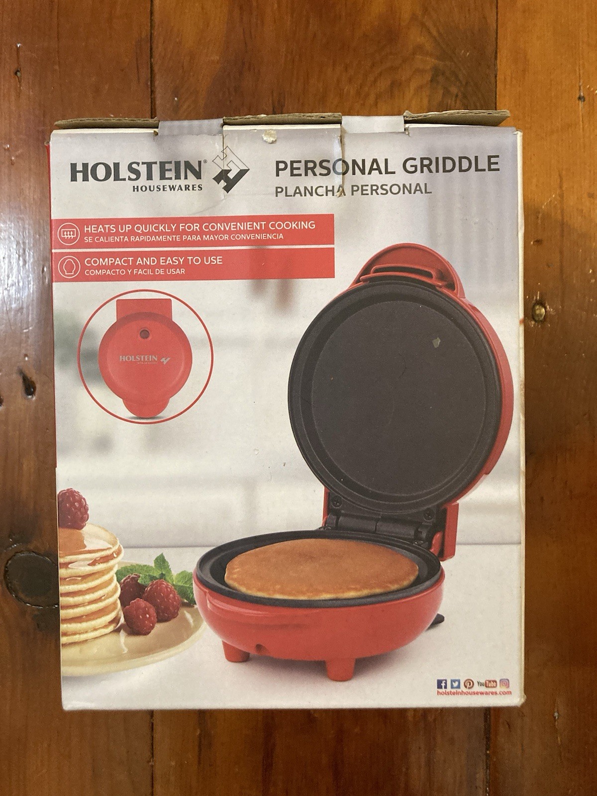 Holstein Housewares Personal Griddle 4 Inch 550 Watt New In Box NIB