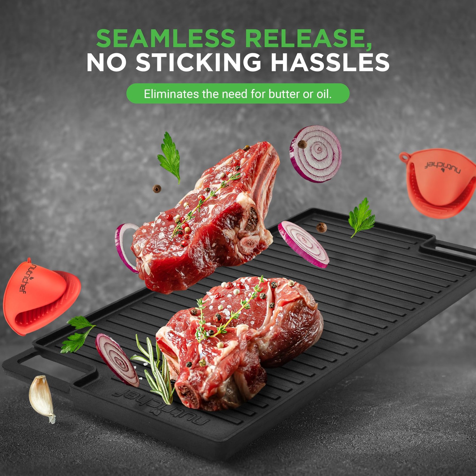 Cast Iron Reversible Griddle 18×10 Inch Flat Top Grill Indoor Outdoor Cooking