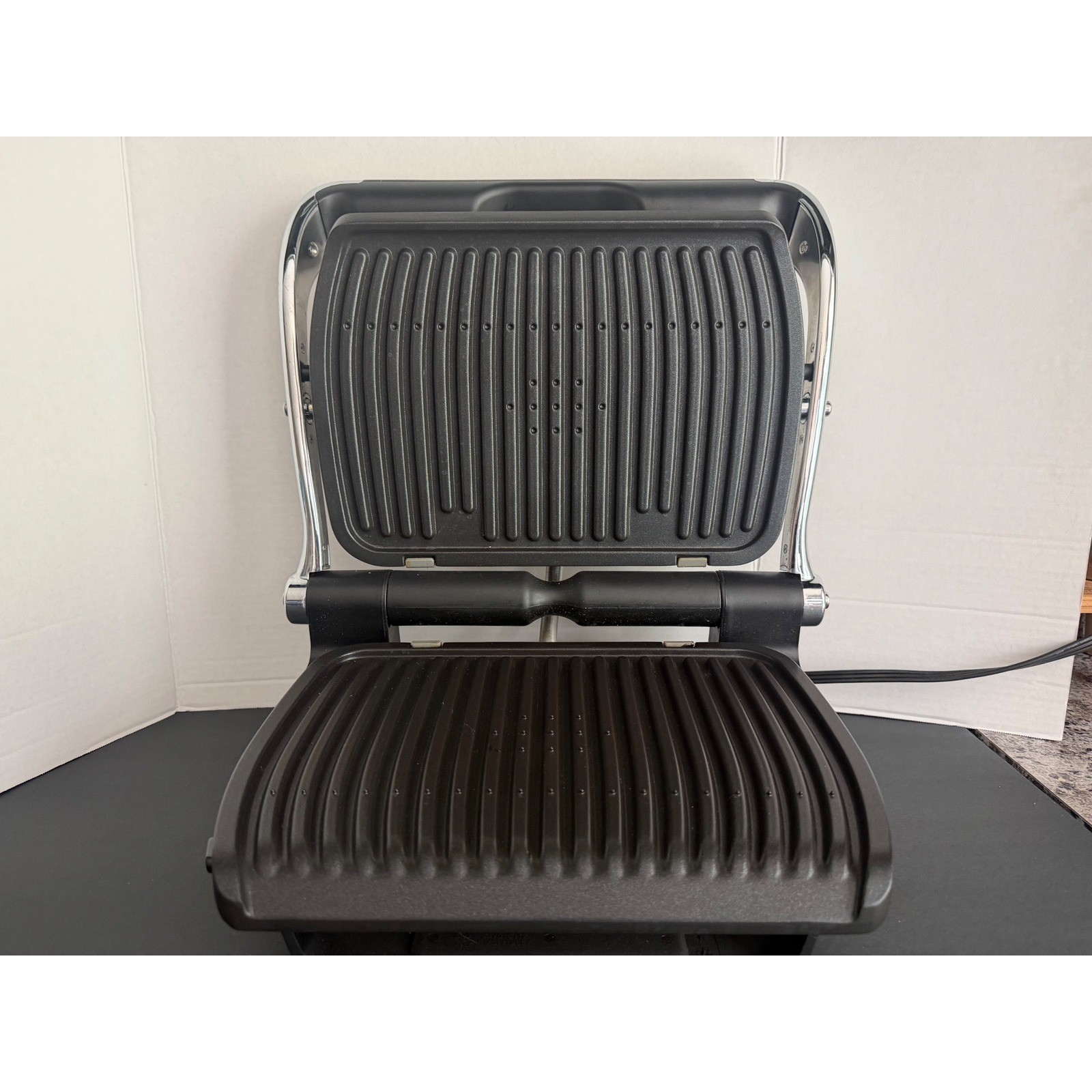 ALL CLAD Indoor Electric Tabletop Meat Grill Stainless Steel EUC XL Auto Sense