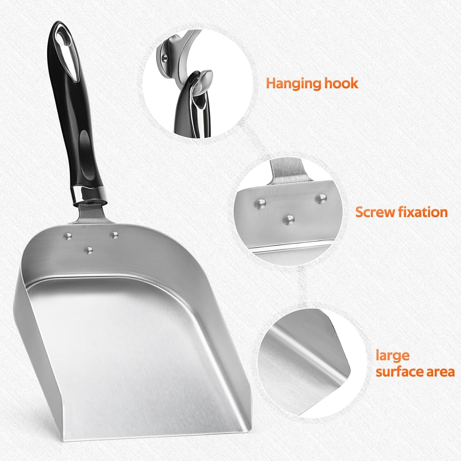 7″ Heavy Duty Stainless Steel Griddle Spatula Food Mover | Grill Scoop Smash