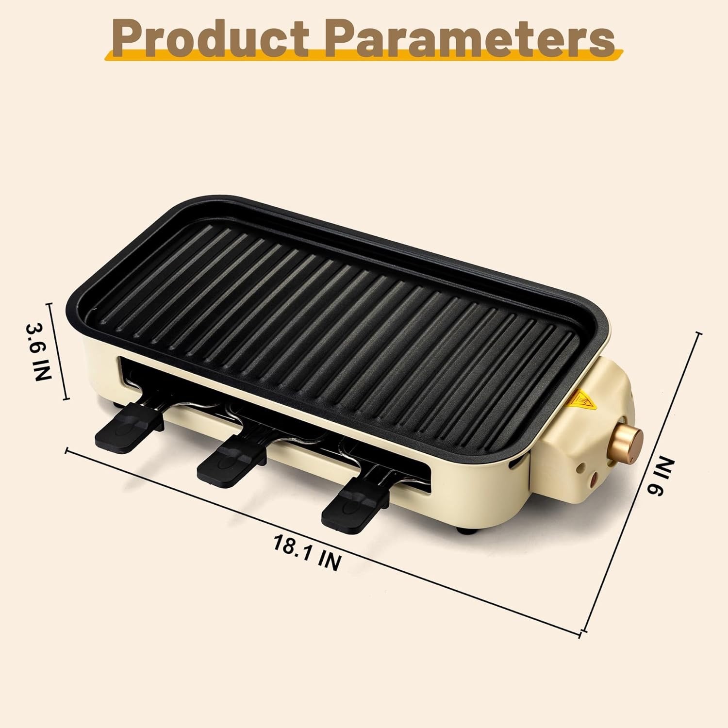 Pukomc 2-in-1 Smokeless Indoor Electric Grill 1700W Nonstick BBQ Plate