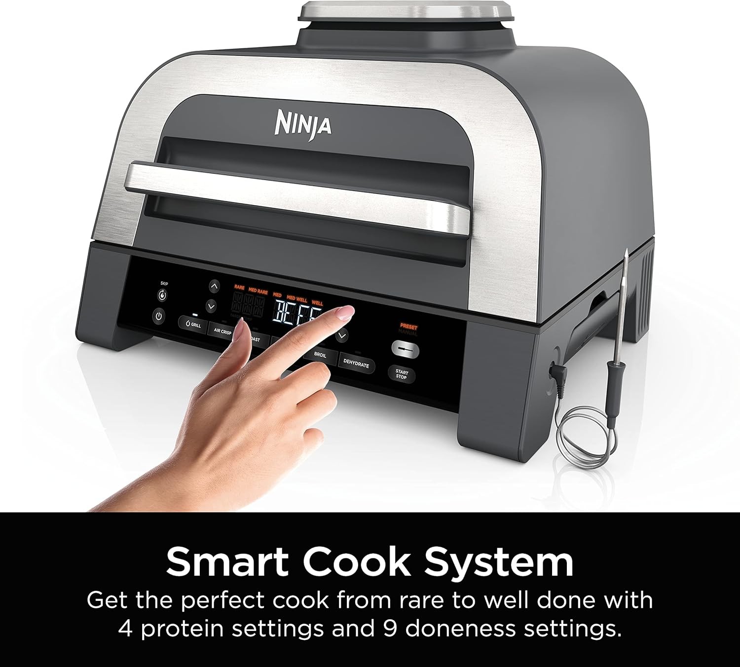 Ninja DG551 Foodi Smart XL 1760W 6-in-1 Indoor Grill Machine – Black/Silver