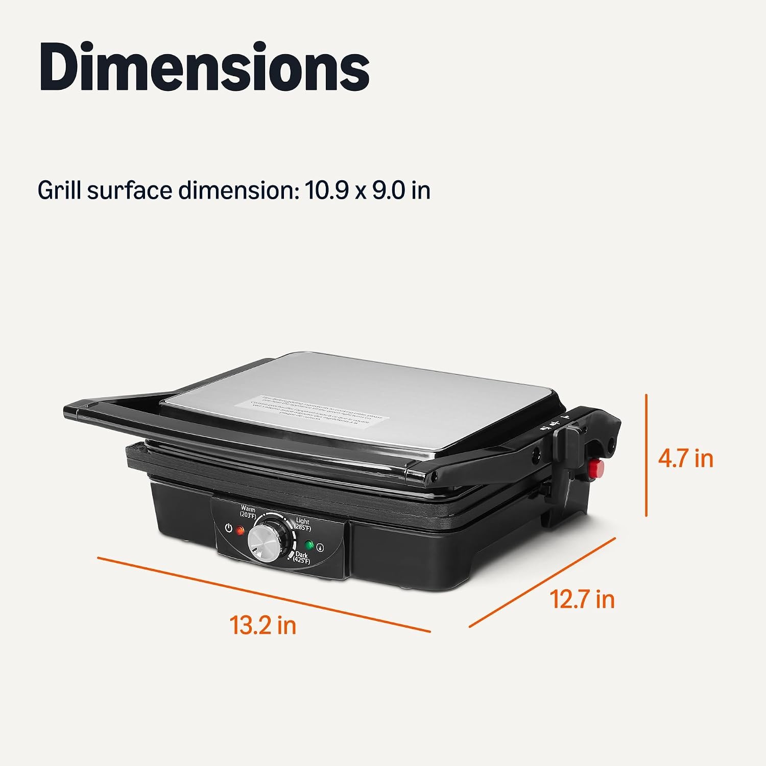 Panini Press & Electric Indoor Grill W/ Adjustable Temperature Settings