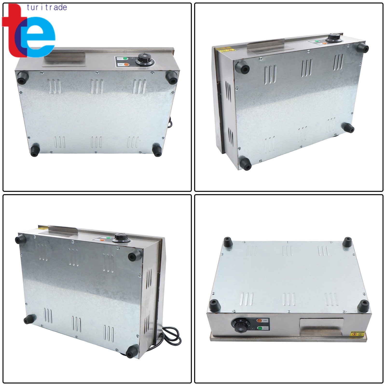 1600W Commercial Griddle, 22in Stainless Steel, 122-572°F Adjustable Temp