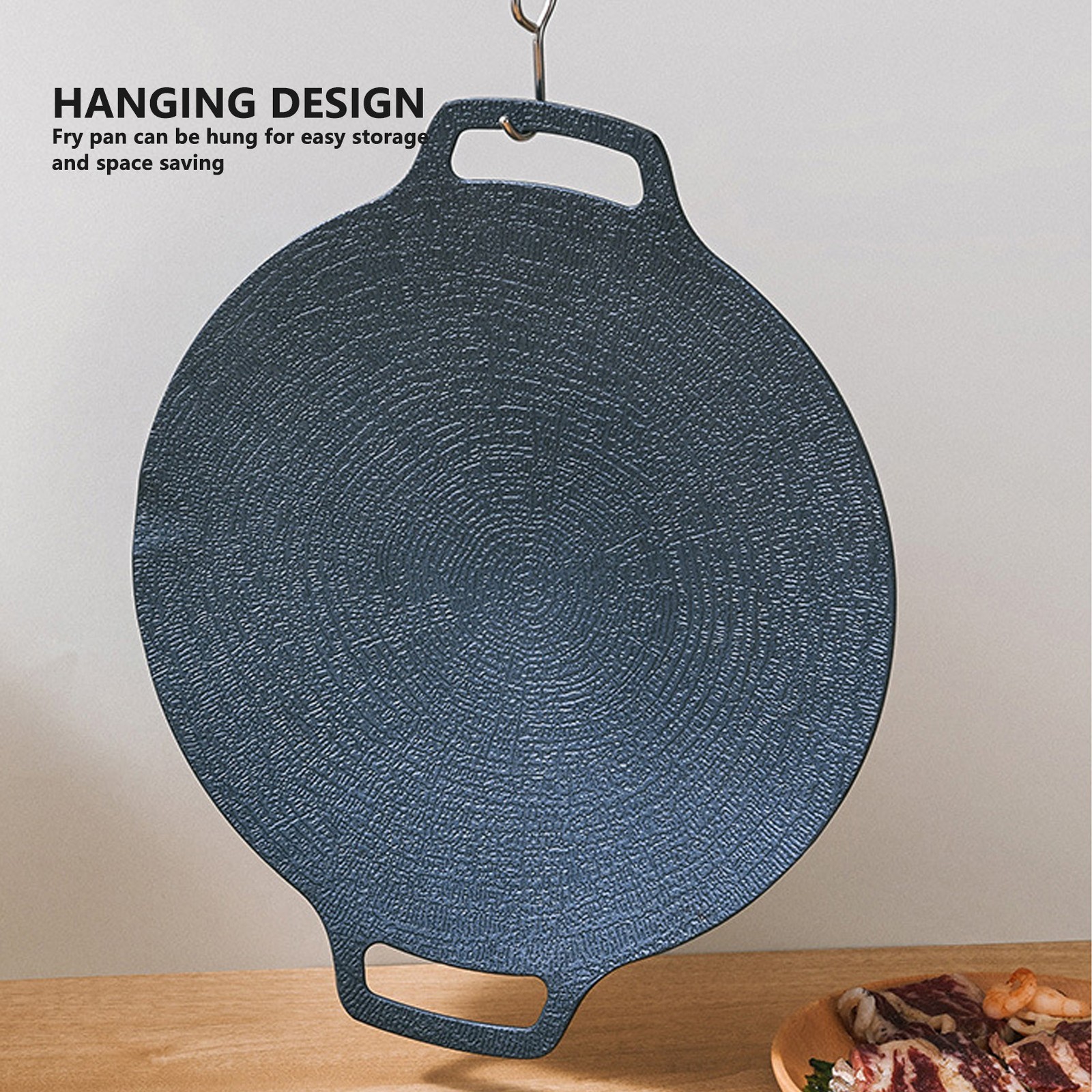 BBQ Pan Round Shape High Thermal Conductivity Aluminum Material Glossy Appea CHU