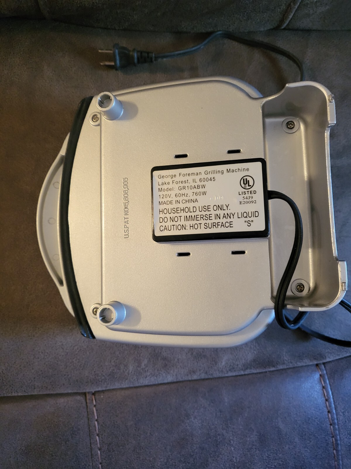 George Foreman Lean Mean Fat Grilling Machine Color with bun Warmer GR10ABW