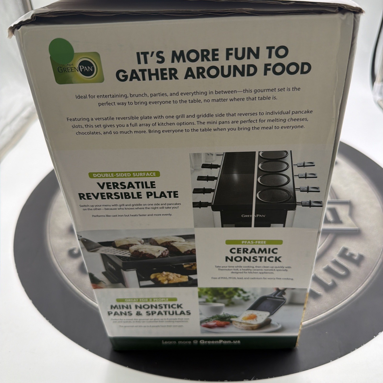 GreenPan Ultimate Gourmet Grill Reversible Griddle 8 Pans Nonstick Ceramic Elect