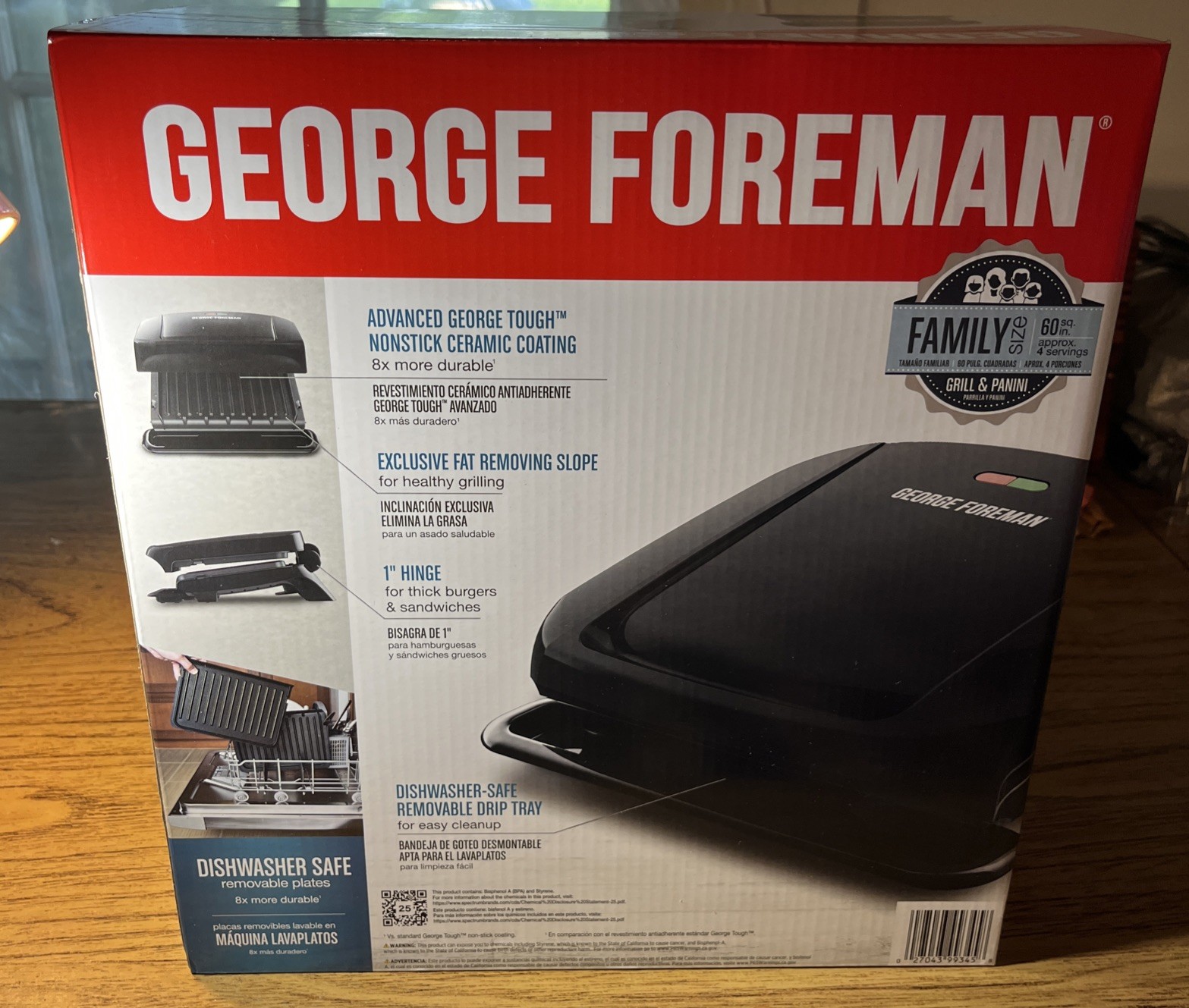 George Foreman GRP1060B Grill & Panini Press Ceramic , Brand New