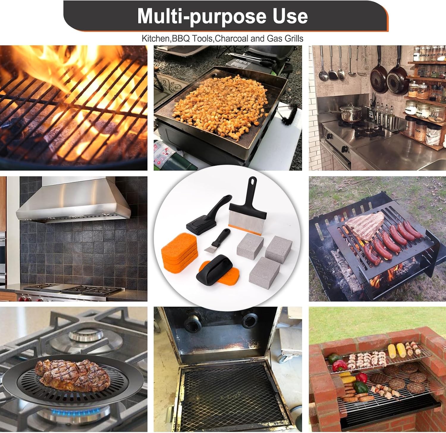 SHINESTAR Griddle Cleaning Kit for Blackstone, 12-Piece Flat Top Grill…