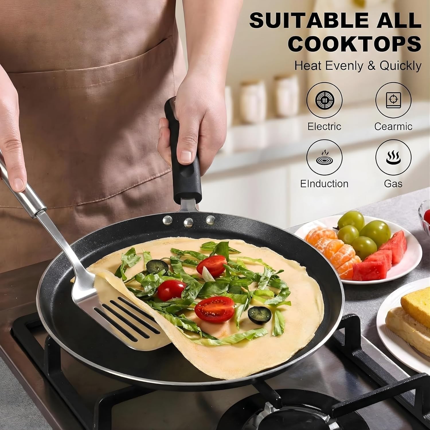 Vinod Hanos Non Stick Dosa Tawa 5.25mm Hard Anodized Induction Gas PFOA Free