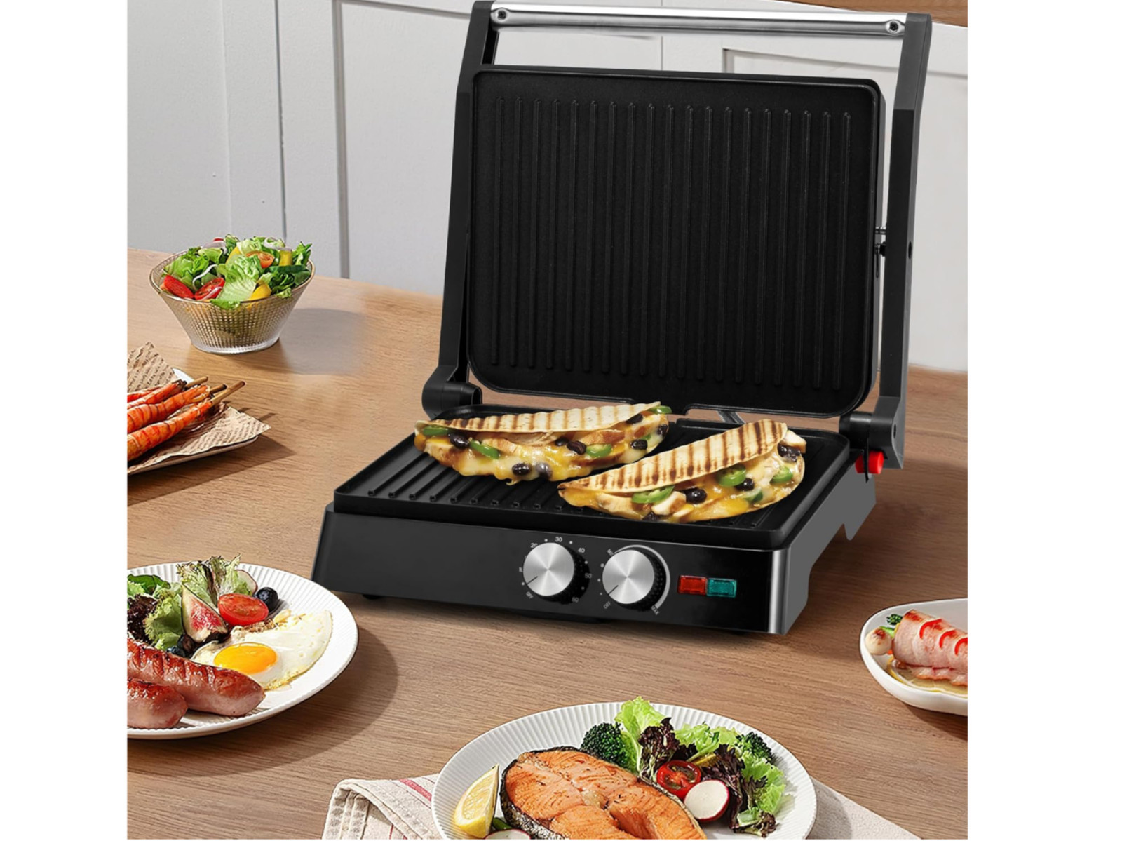 Panini Press Grill SLG5019 Temp Control 1400W 120V