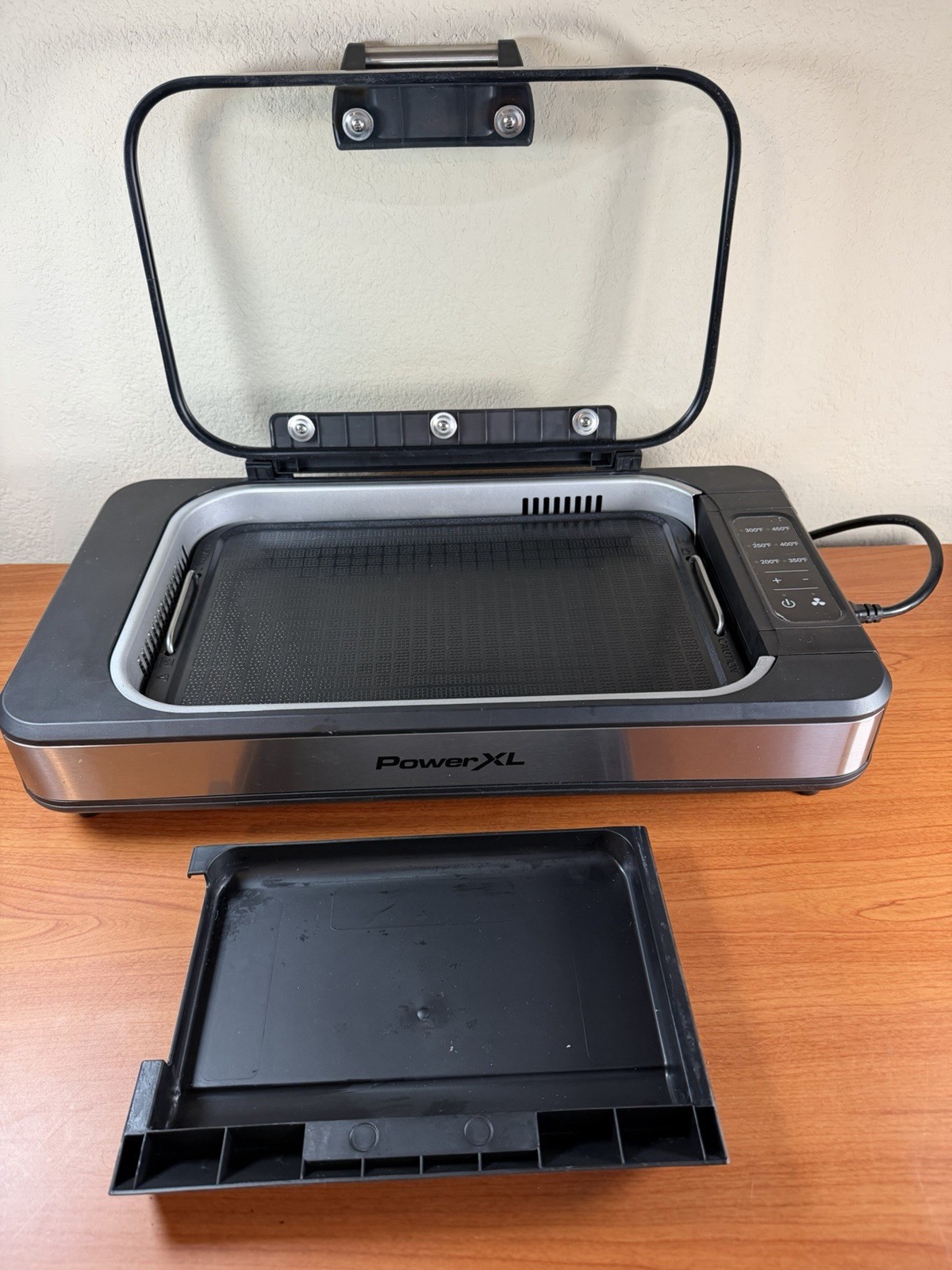 PowerXL Smokeless Grill Elite Indoor Electric Grill Tempered Glass Lid w/Griddle