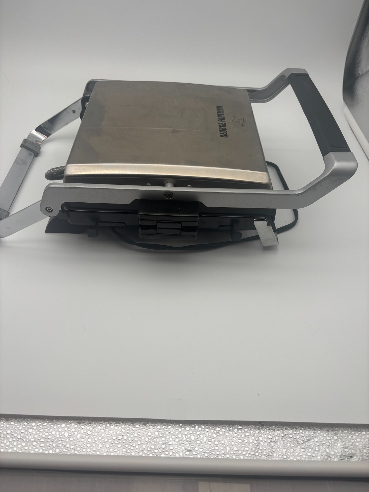 George Foreman Electric 6 Serving Stainless Steel Grilling Machine W Timer Works