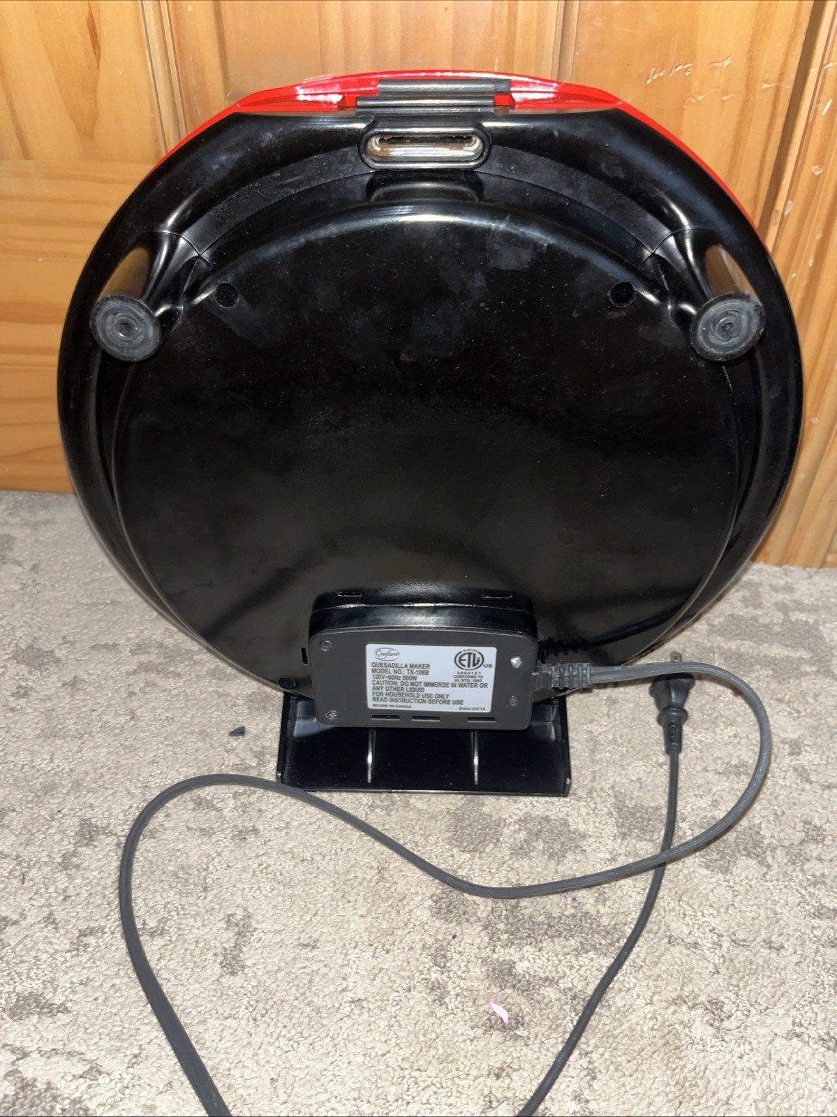 Crofton Quesadilla Food Maker Red Non-Stick TX108B Vintage Works Great!