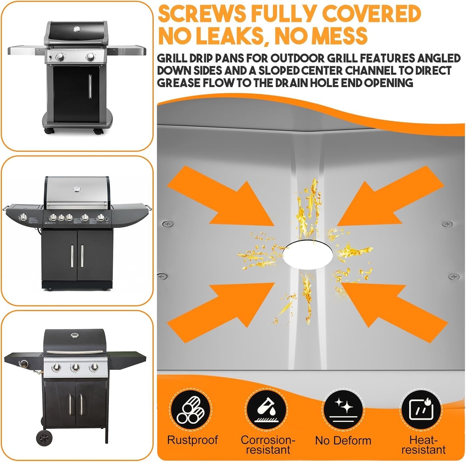 Easy Install Grease Tray with Catch Pan for Safe and Clean Grill Experience