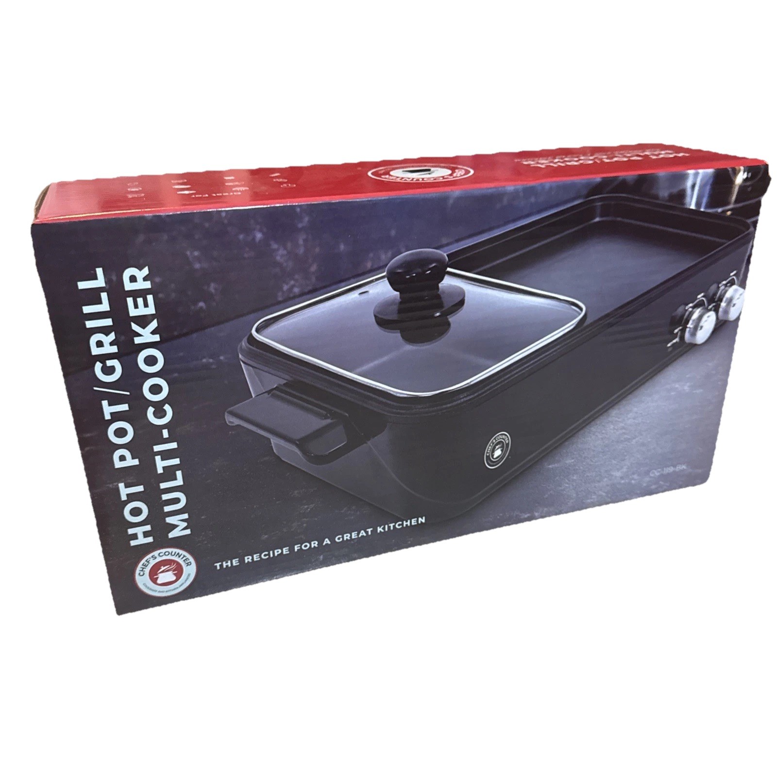 Chef’s Counter Hot Plate Grill Multi-Cooker New Boxed Electric Pot & Grill Combo