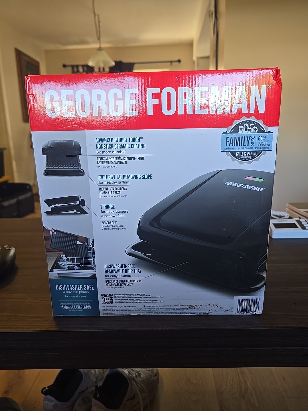 George Foreman 4-serving Removable Plate Electric Grill And Panini Press, George