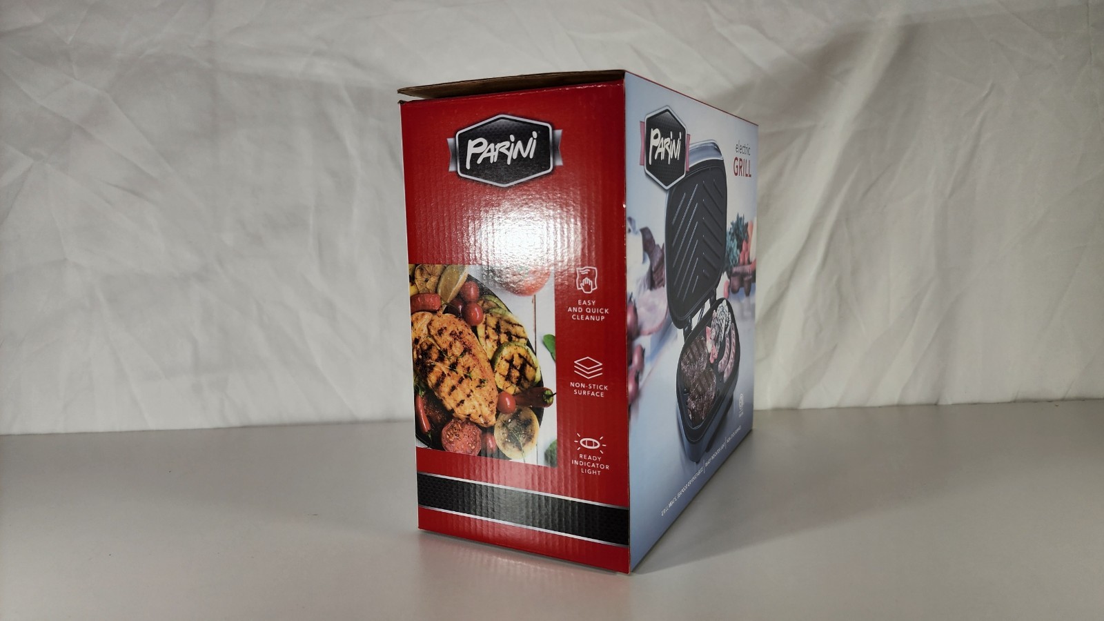 Parini Electric Grill – Non-Stick Surface – Silver Finish – 750 Watts -Drip Tray