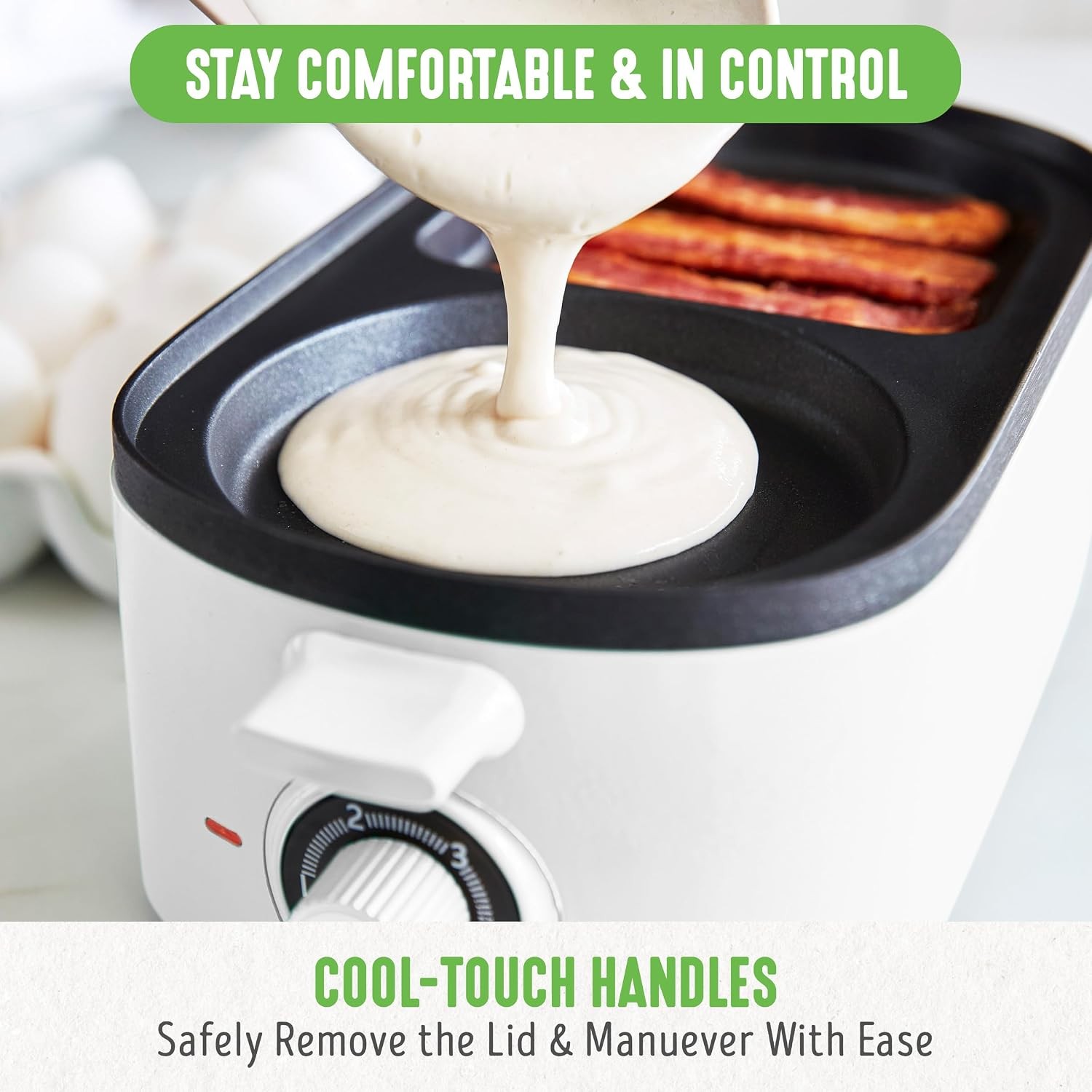 Ceramic Nonstick Breakfast Station by GreenLife – 2-Slice Toast Drawer White