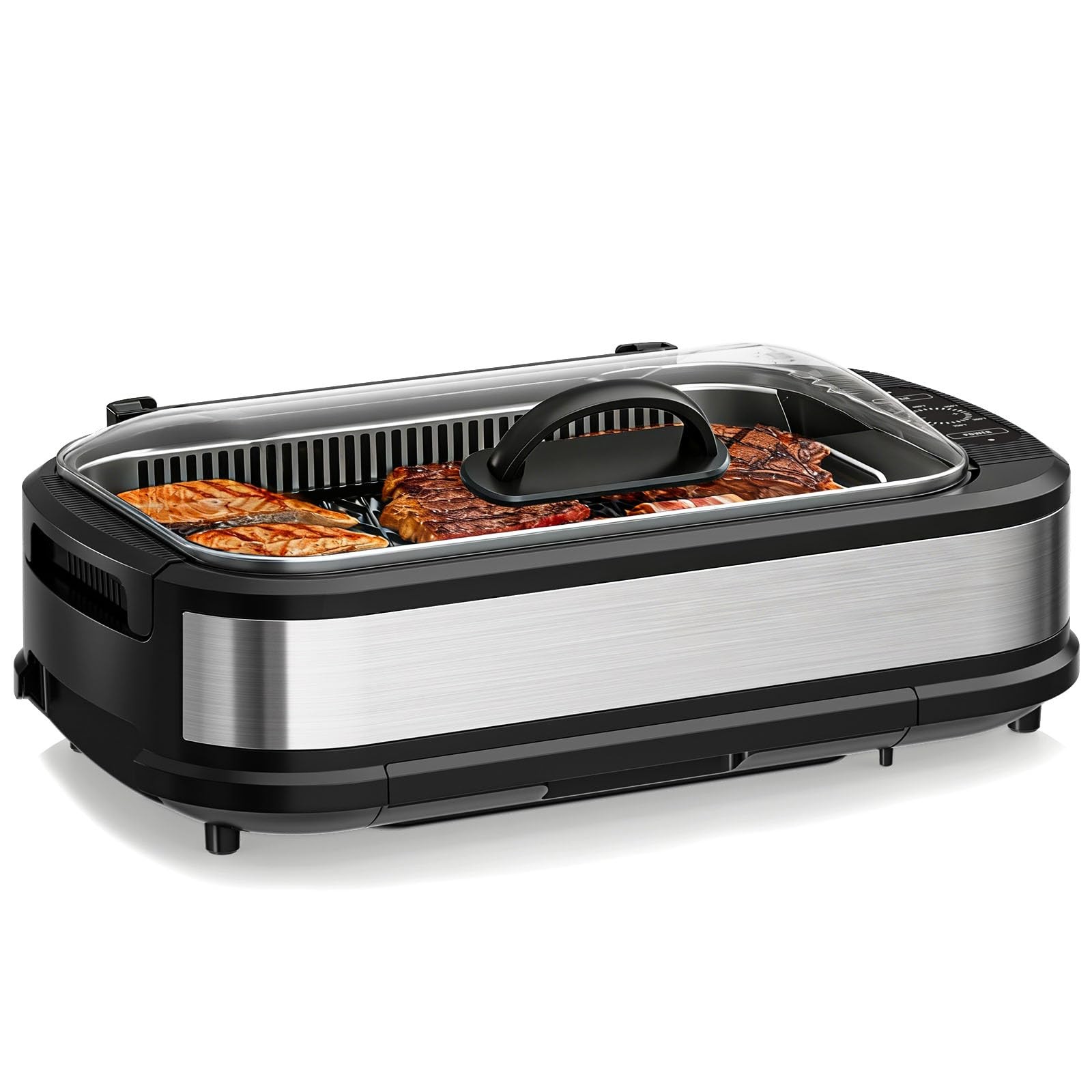 Electactic Smokeless Electric Grill & Griddle Indoor Cooking, Nonstick Contact