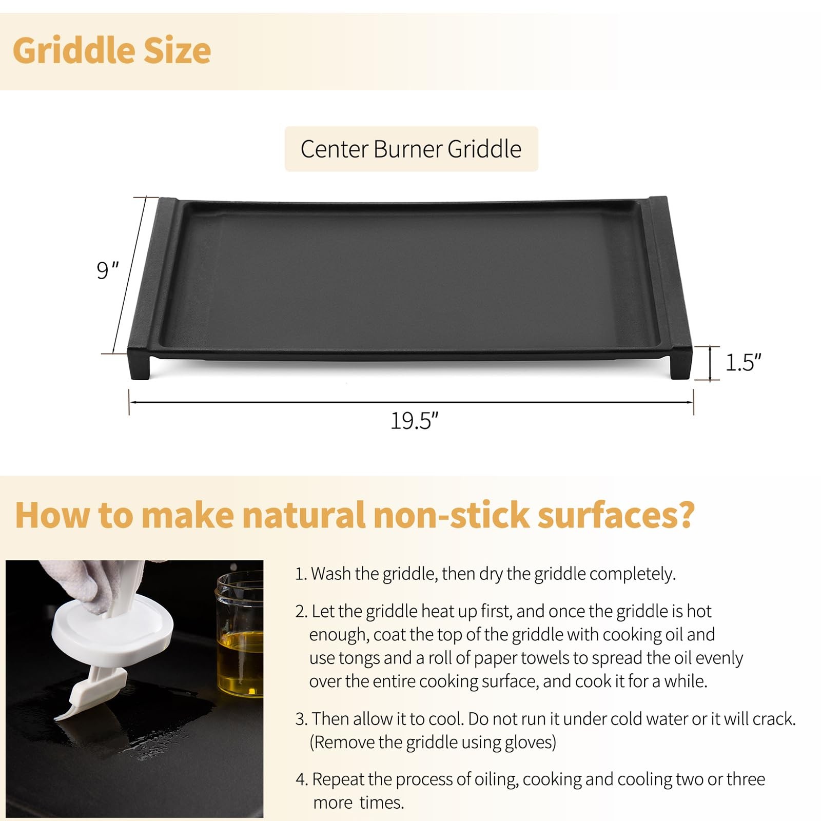 Allstare WB31X24738 Cast Iron Griddle Replacement Parts for GE Gas Stove Parts W