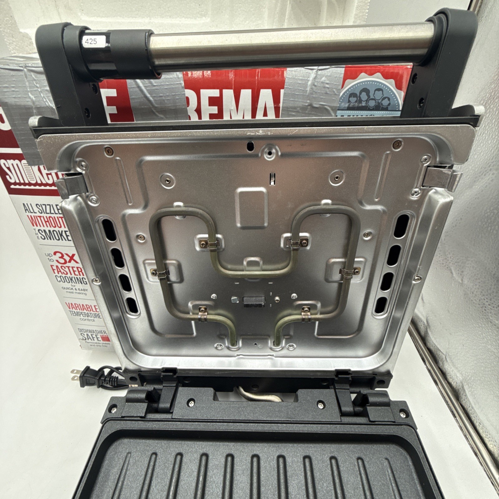 GEORGE FOREMAN SMOKELESS GRILL GRV6090B FAMILY SIZE SELECT-A-TEMP 1500W