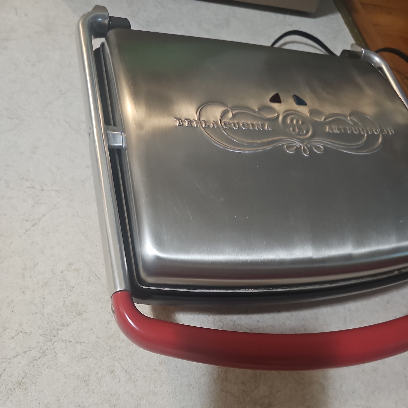 Bella Cucina Artful Food E207393 Panini Grill Sandwich Maker Press