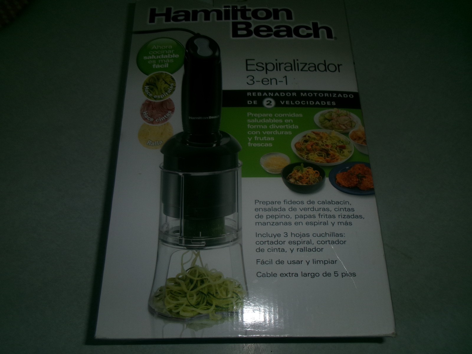 HAMILTON BEACH 3 IN 1 SPIRQLIZER! BOX OPEN BUT NEVER UNPACKED !