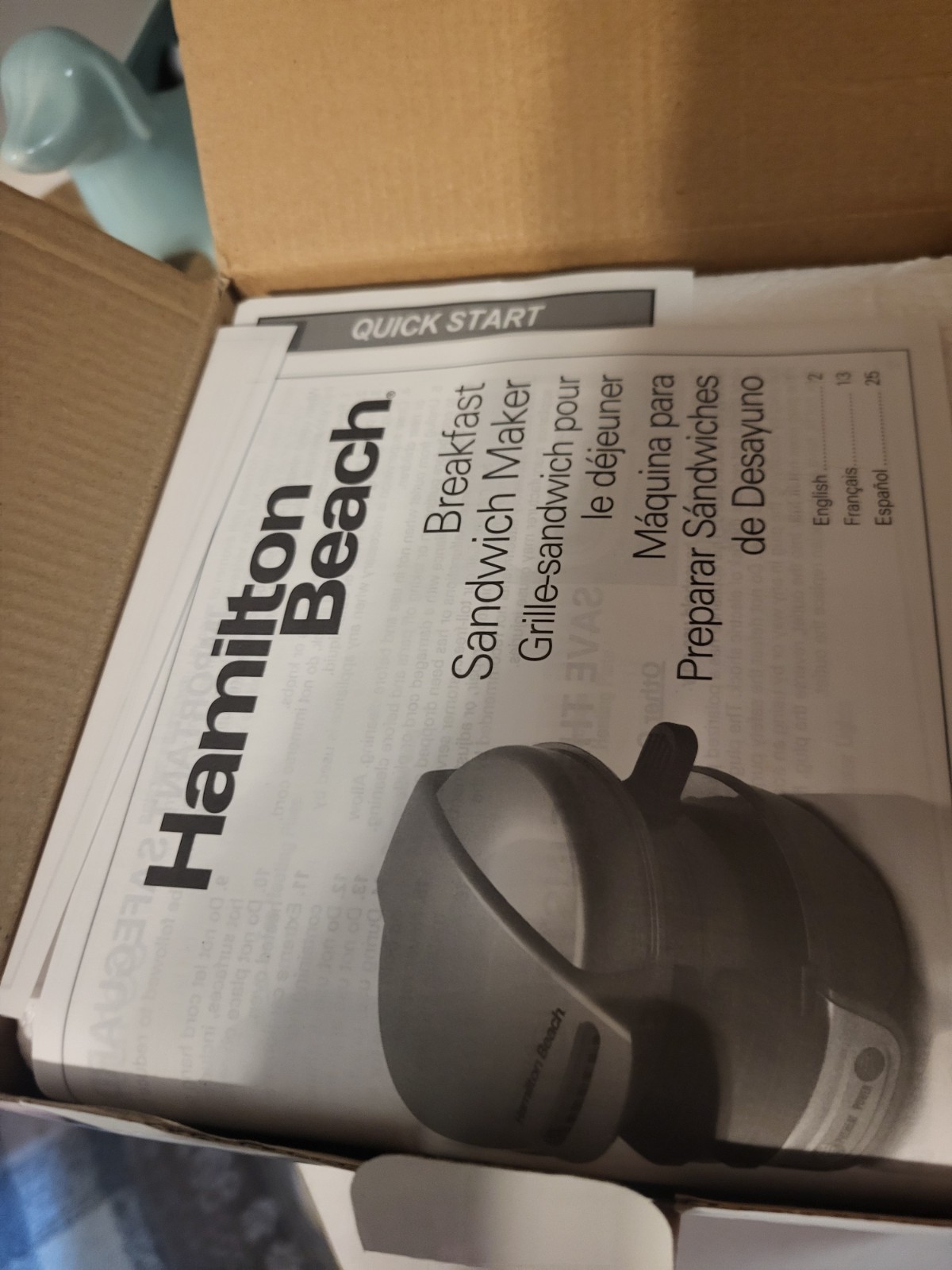New Hamilton Beach Quick & Easy Breakfast Sandwich Maker Black #25477