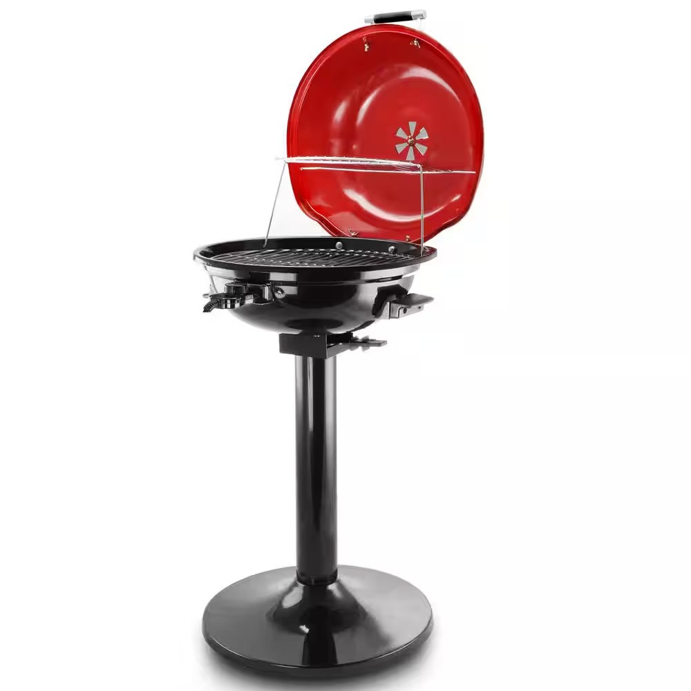 15 In. Electric Barbecue Grill in Red