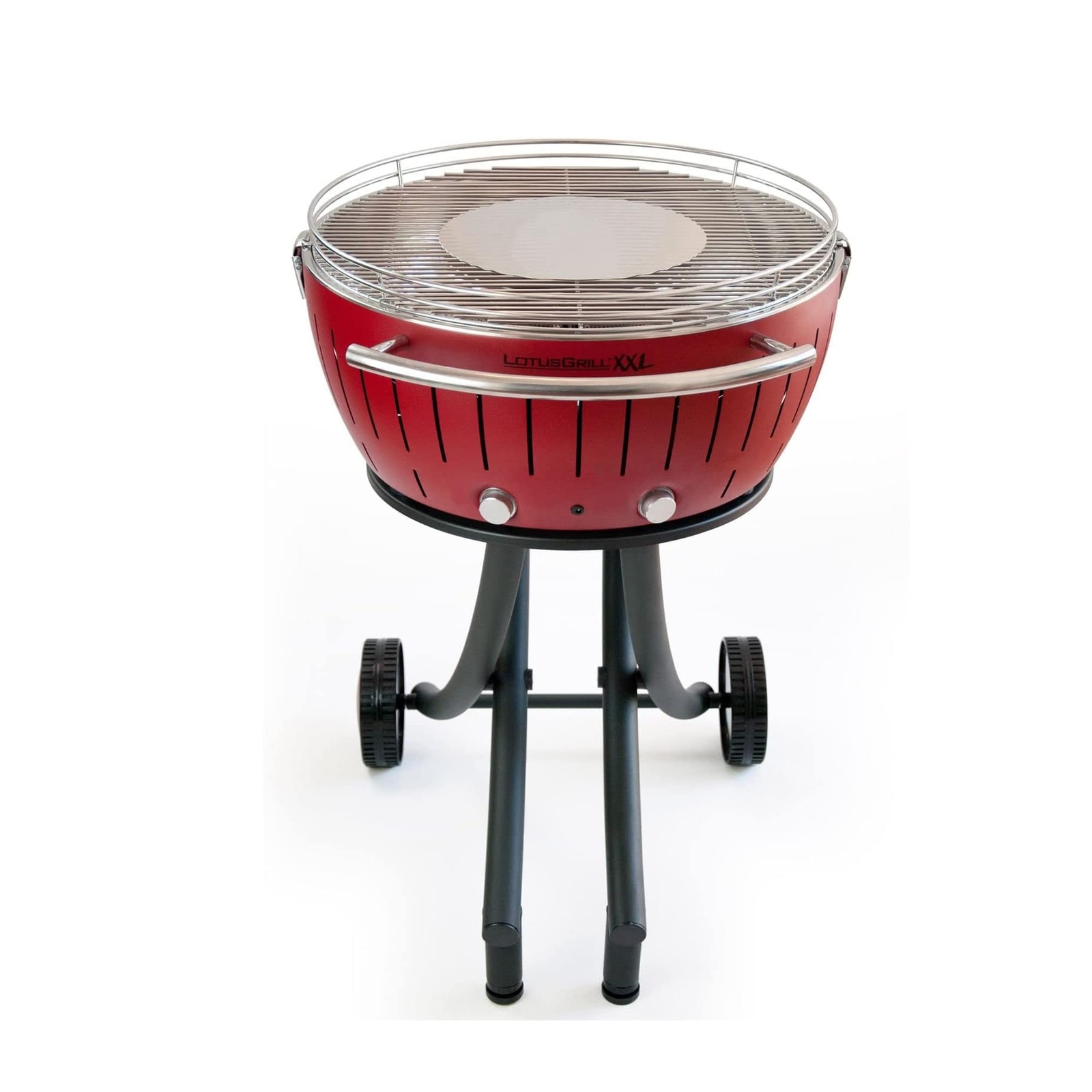 LotusGrill Smokeless Barbecue for Outdoor Dining with Glass Lid Cover and Stand