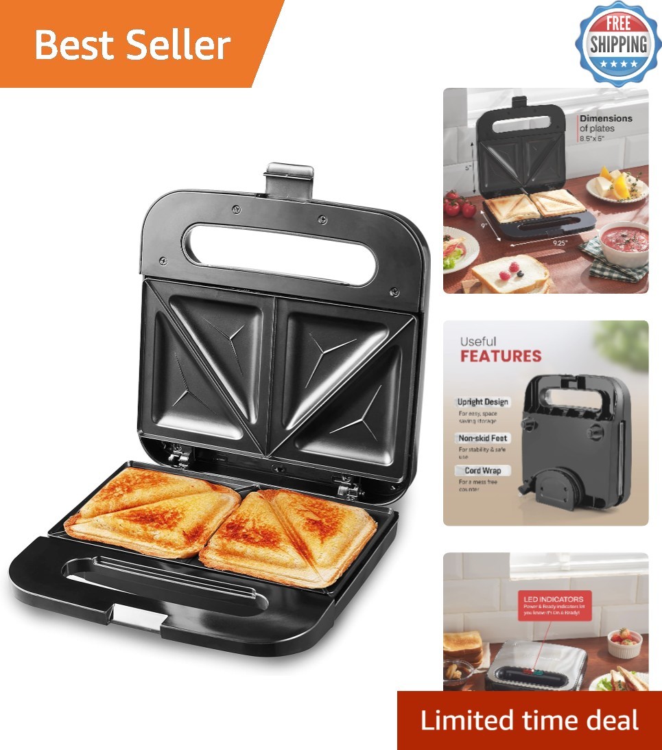 Easy Clean Stainless Steel Sandwich Maker – Perfect for Grilled Cheese & Omelets