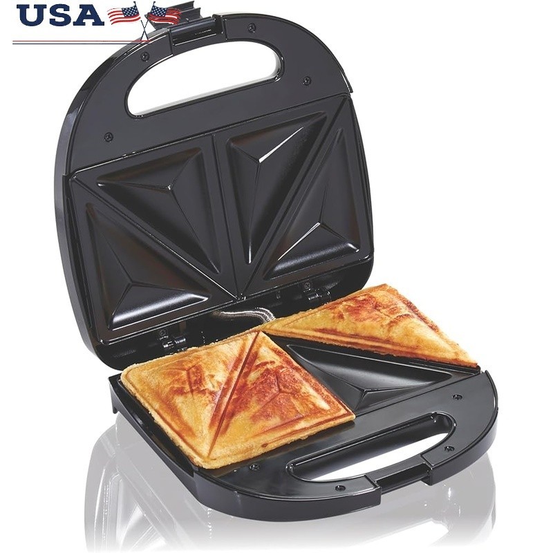 4 Slot Hot Sandwich Maker Nonstick Easy Cleanup Seals Thick Sandwiches New