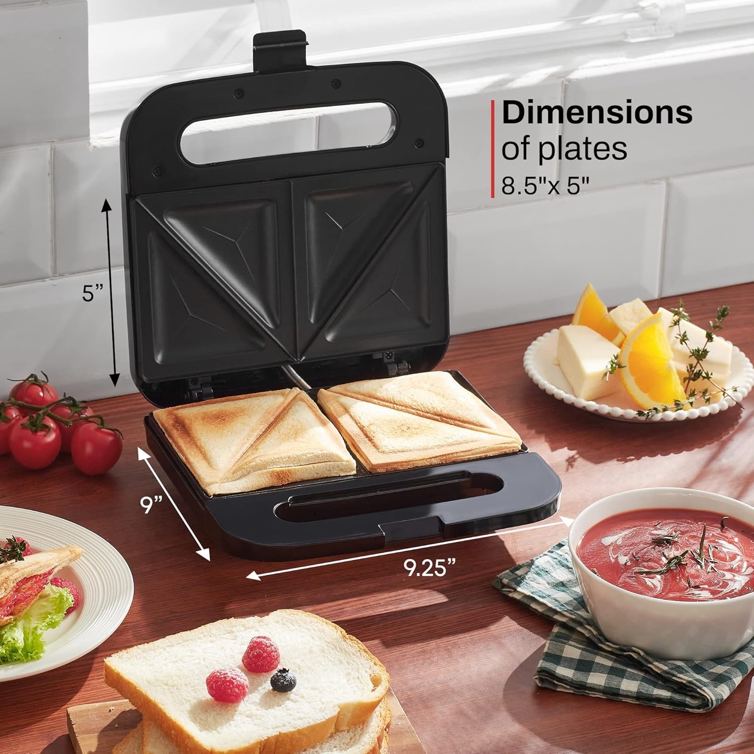 Dual Non-Stick 2-Slice Panini Press: Enjoy Grilled Cheese & Tuna Melts Fast
