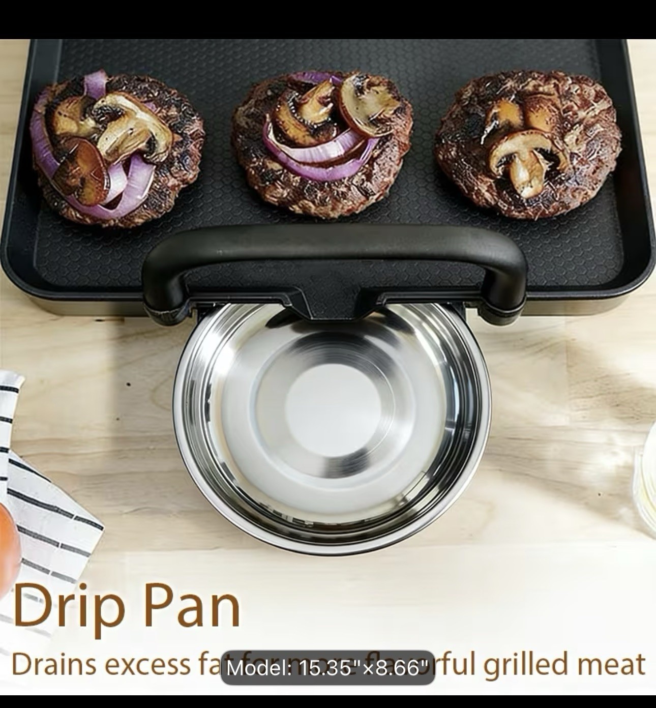 Non Stick Electric Grill & Griddle Indoor BBQ Plate Grill Steaks Small Size
