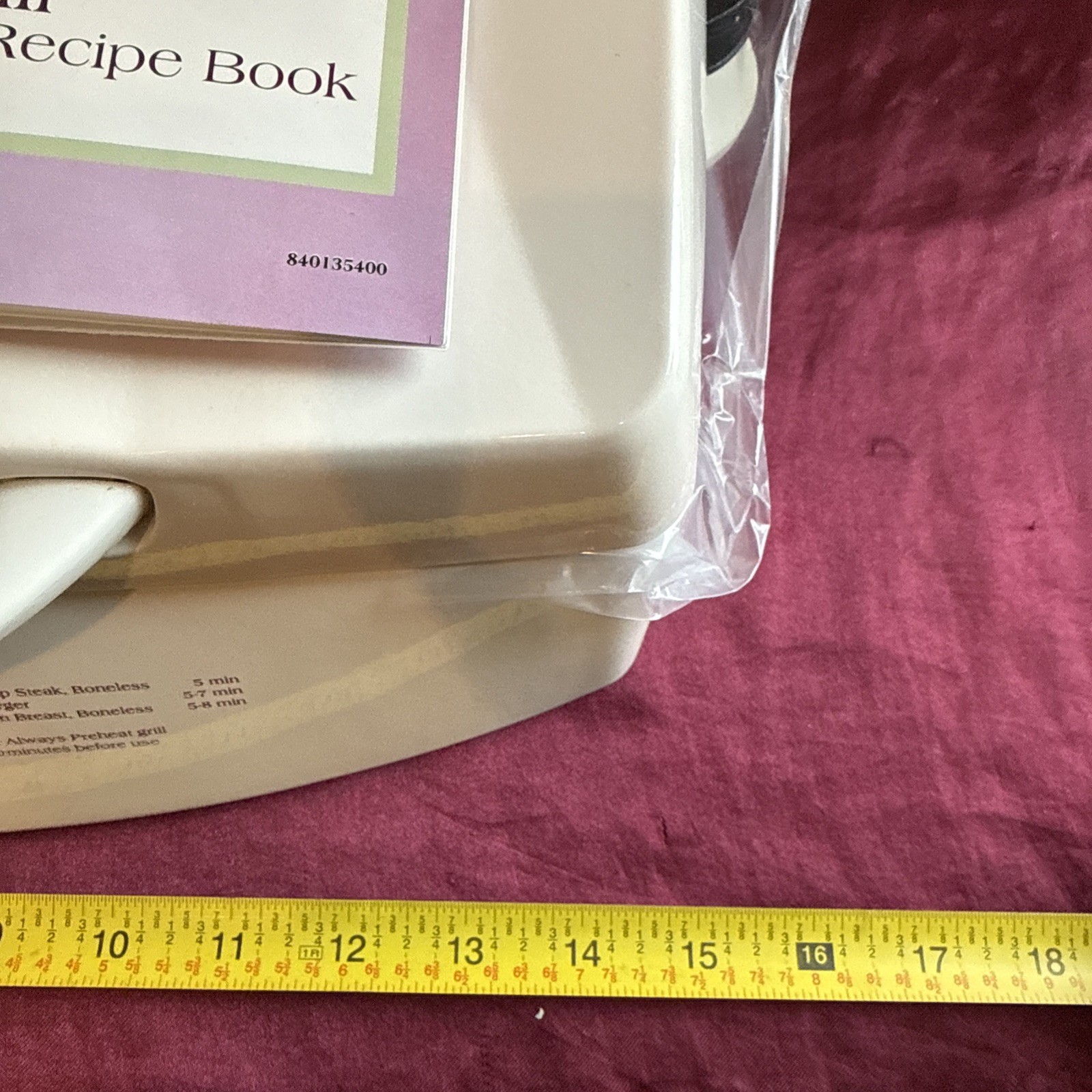 NIB Hamilton Beach Somersize 100″ Contact Frill w/Removable Grids25329