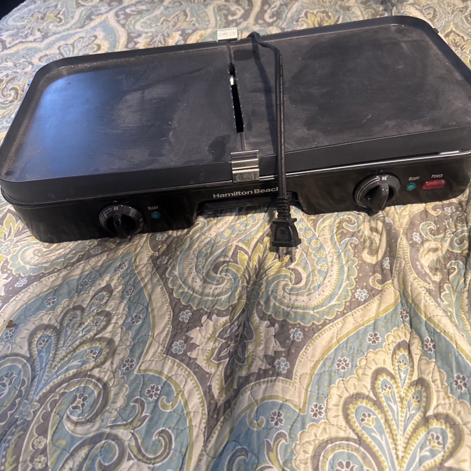 Hamilton Beach 3-in-One Indoor Grill/Griddle 38546 – PREOWNED – TESTED – READ
